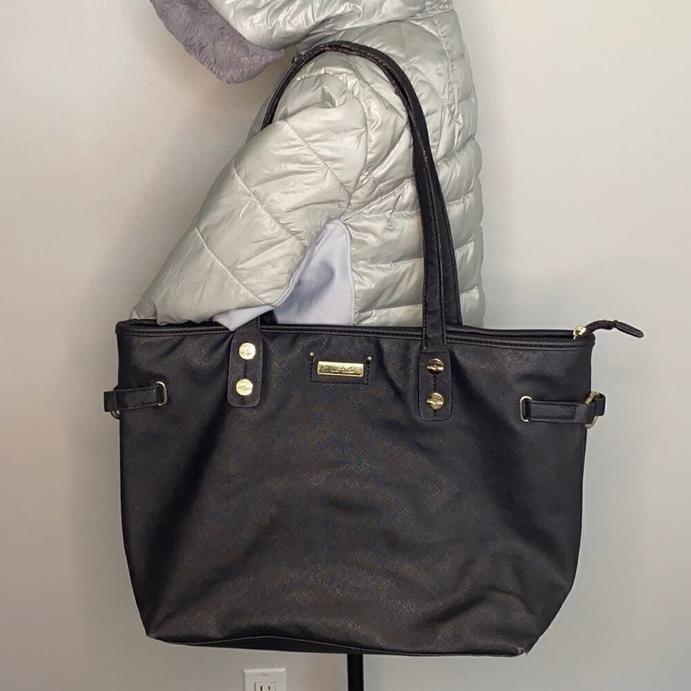 Marc Fisher Double Handle Vegan Leather Tote in Black
